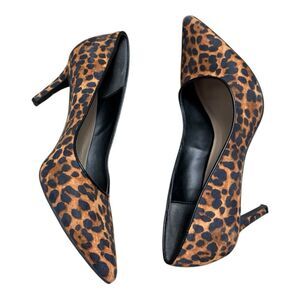 On 34th Jeules Pointed-Toe Slip-On Pumps cheetah print size 9.5